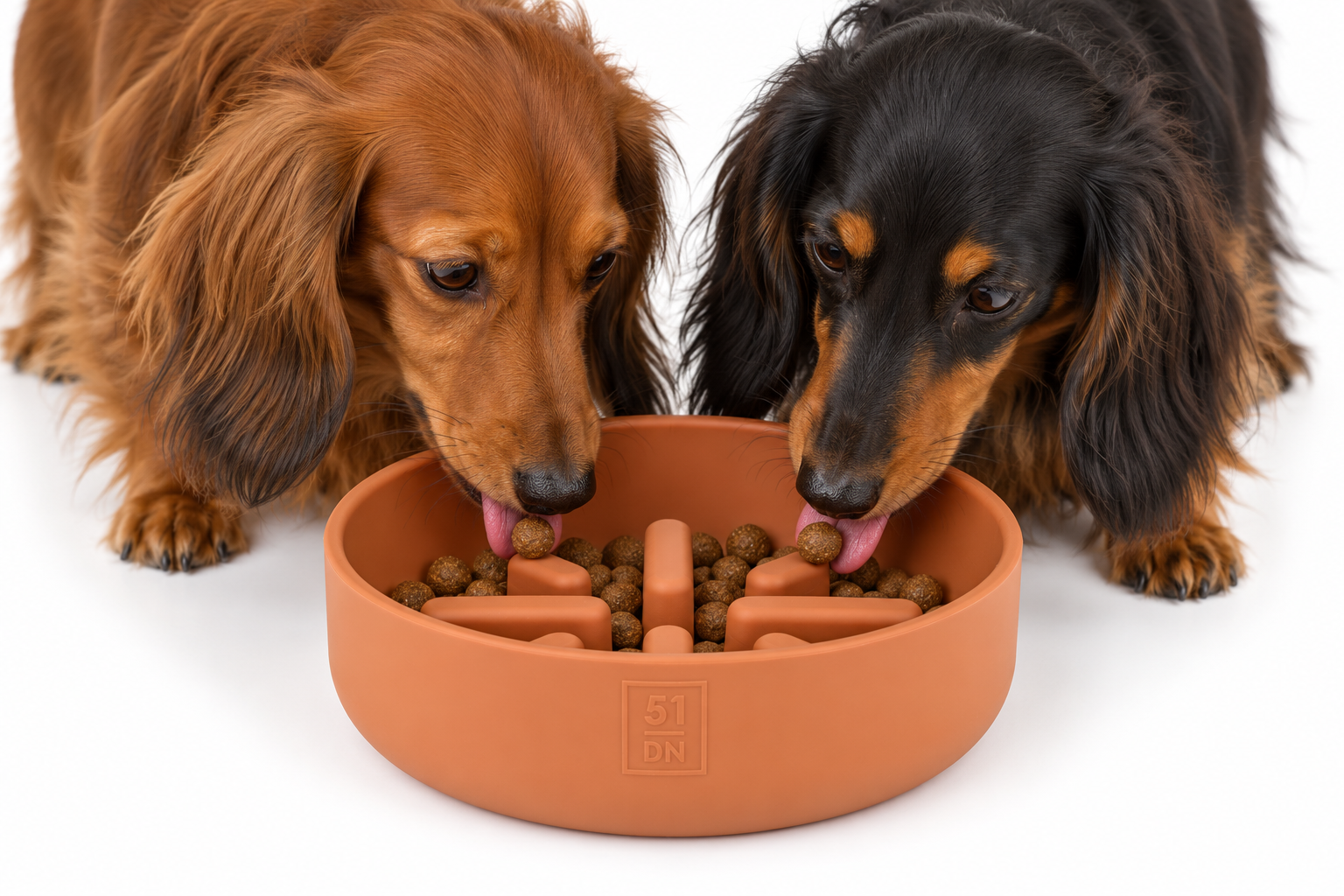 Slow Feeder Bowl 1400 ml für Schnellfresser - Farbe: Terracotta
