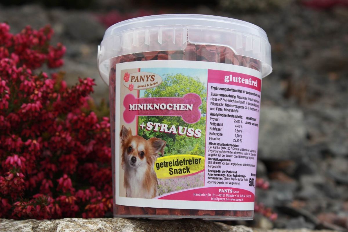 Miniknochen getreidefreie Rezeptur + Strauß - 500g